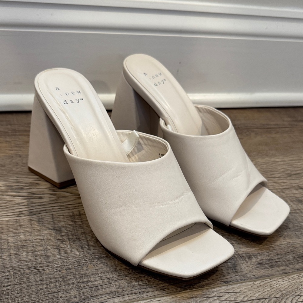 A New Day Women's White Mules